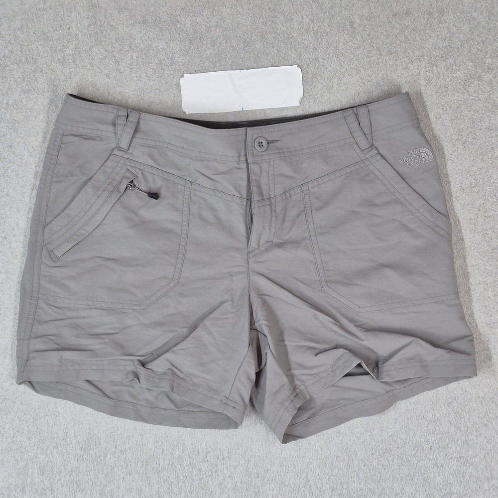 The North Face Women Shorts 12 Gray Nylon Cargo Logo Outdoor Pockets